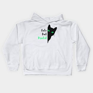 Cute but brutal cat Kids Hoodie